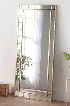 Image of Full Length Brass Bevelled Mirror 173x81cm
