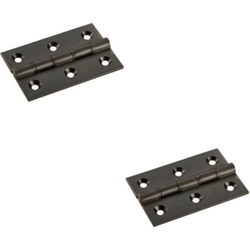 Image of Loops 2x PAIR 76 x 50 x 2.5mm Brass Washered Butt Hinge Matt Bronze Internal Door Metallics
