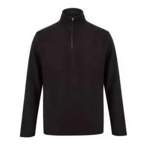 Image of Henbury Mens Zip Neck Micro Fleece Top (S) (Black)