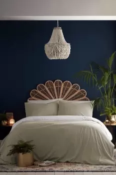 Image of 'Tate' Plush Velvet Duvet Cover Set With Cotton Reverse