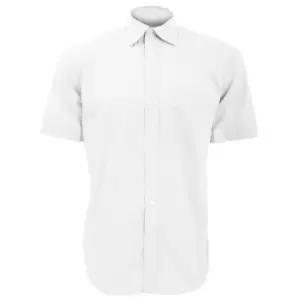 Image of Kustom Kit Mens Short Sleeve Business Shirt (15.5inch) (White)