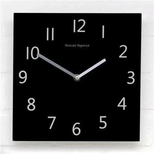 Image of Wall Clock Square Black Face