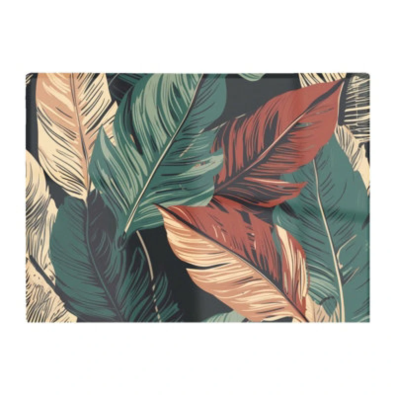 Image of Warren Reed Designer Autumn Colour Leaves Glass Chopping Board