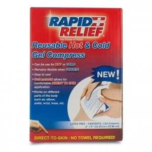 Image of Rapid Relief Reusable HotCold Gel Compress Direct To Skin 6" x 9in