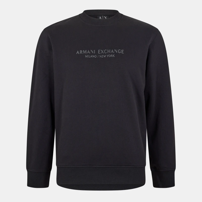Image of Armani Exchange Mens Crew Sweatshirt Black UC001 male L