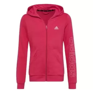 Image of adidas Essentials Full-Zip Hoodie Kids - Team Real Magenta / Clear Pink