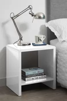 Image of Miller Bedside Table - White - MDF