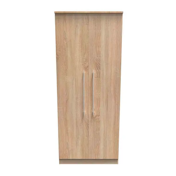 Image of Welcome Furniture Ready Assembled Sherwood 2 Door Wardrobe In Bardolino Oak SHE060BO