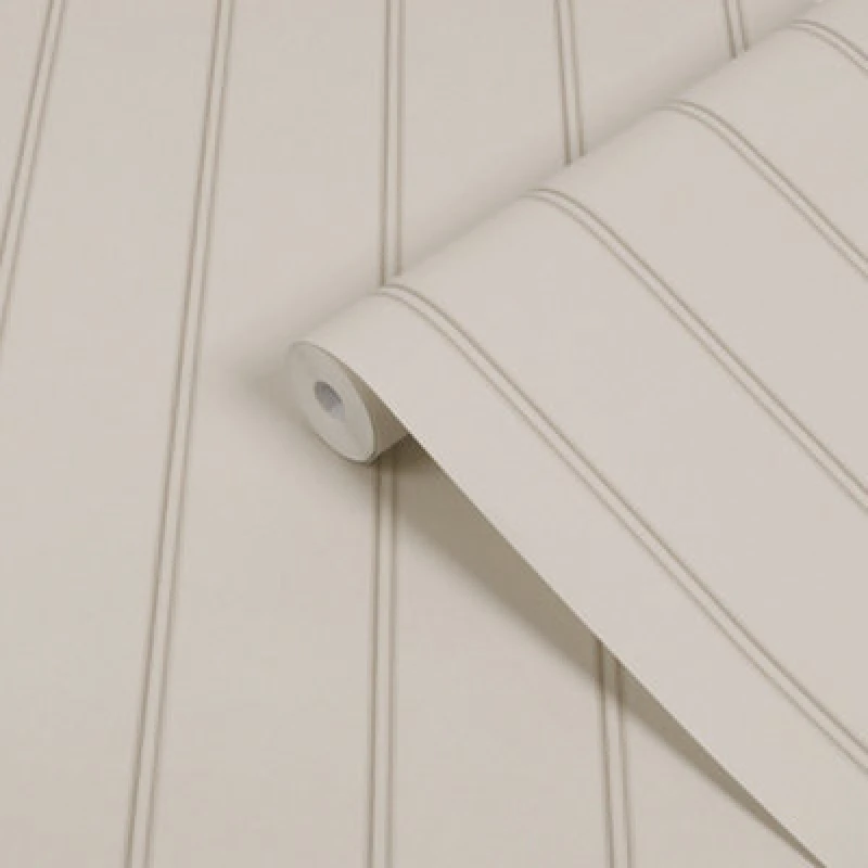 Image of Laura Ashley Dove Grey Chalford Wood Panel Effect Smooth Wallpaper