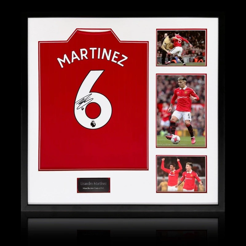 Image of The Fan Cave Lisandro Martinez Signed Manchester United Elite F Red unisex 820x820mm