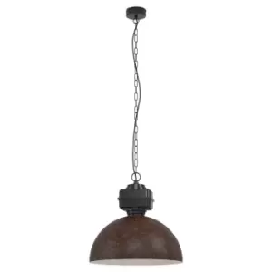 Image of Hanging Ceiling Pendant Light Black & Dark Metal Industrial Shade 60W E27 Bulb