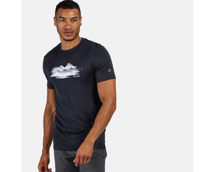 Image of Regatta Grey 'Fingal V' Graphic Print Quick Dry Active T-Shirt - S