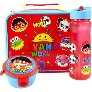 Image of RyanA's World Childrens/Kids Lunch Box Set (Pack Of 3) (One Size) (Red/Blue)