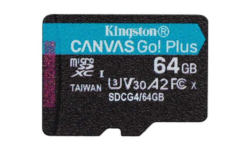 Image of Kingston Technology 64GB microSDXC Canvas Go Plus Gen4 200R A2 U3 Sing