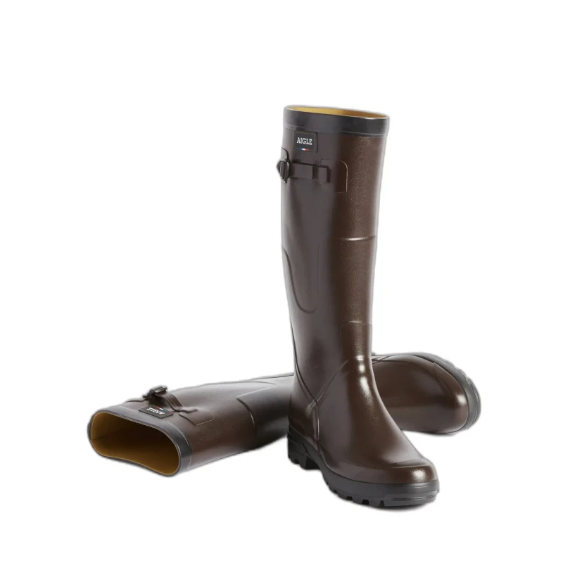 Image of Aigle Benyl M Rubber Womens Calf Length Boots - Brown - Size:UK 5