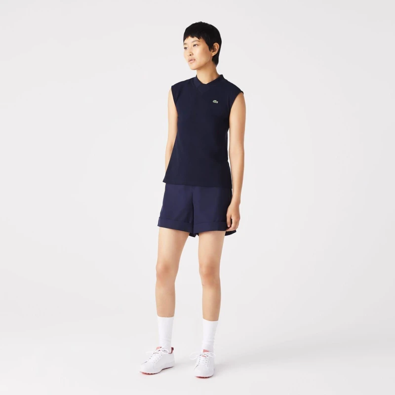 Image of Lacoste Sport Organic Cotton Golf Polo Shirt Navy female 10