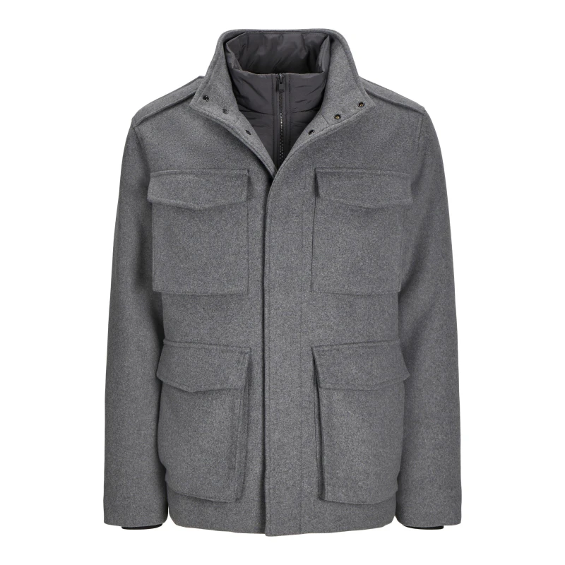 Image of Jack and Jones Mens Alex Field Jacket Grey Mel male XS