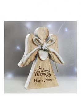 Image of Personalised In Loving Memory Wooden Angel