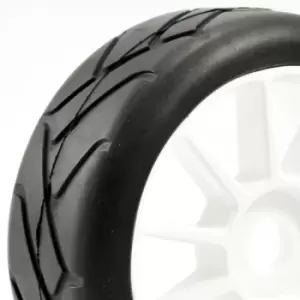 Image of Fastrax 1/8Th Premounted Slick Tyres 'Grid Iron/10 Spoke'