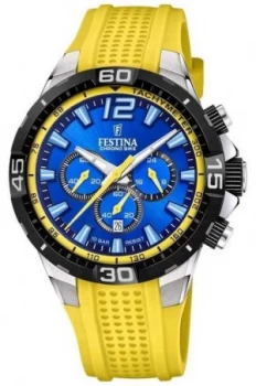 Image of Festina Chrono Bike 2020 Blue Dial Yellow F20523/5 Watch