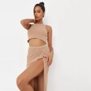 Image of Missguided Towelling Top - Neutral