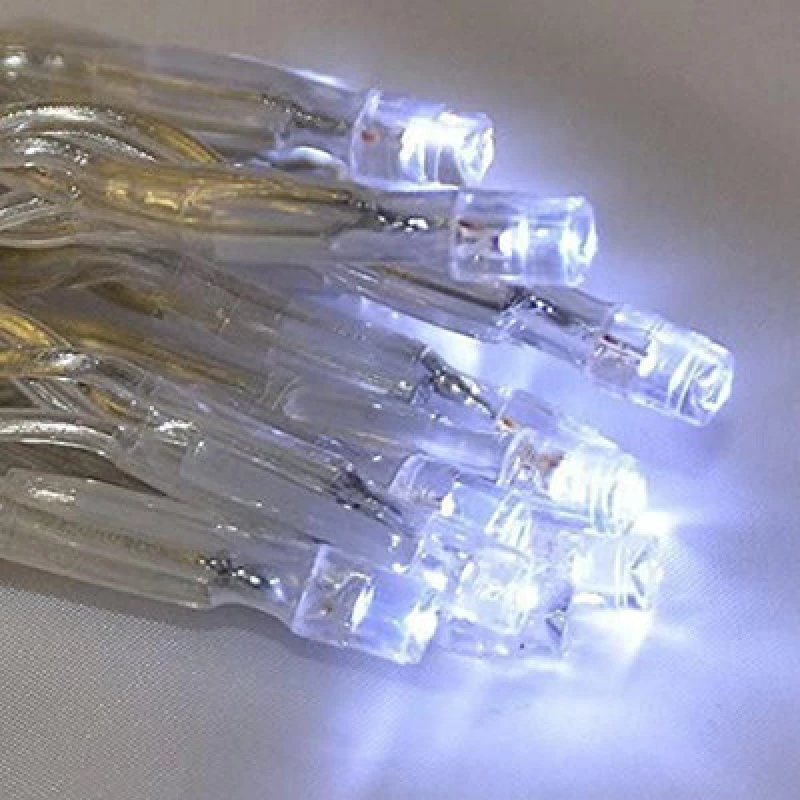 Image of Shatchi 80 Cool White LED Lights Clear Cable Battery Operated Fairy String Christmas Tree Party Window Decorations White unisex