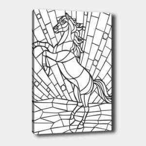 Image of MANDALA101 White Black Decorative Canvas Painting