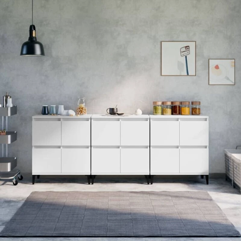 Image of VIDAXL Sideboards 3 pcs White 60x35x70cm Engineered Wood Vidaxl 8720845831608