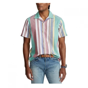 Image of Polo Ralph Lauren Short Sleeve Stripe Shirt - Green/Red Multi