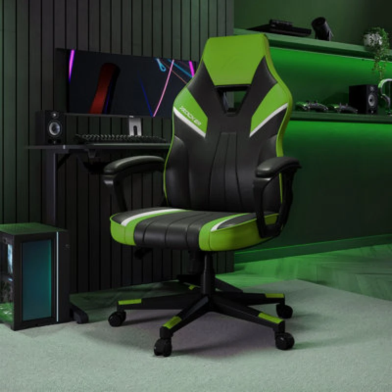 Image of X Rocker Tempest Ergonomic PC Office Gaming Chair - Green 2025237