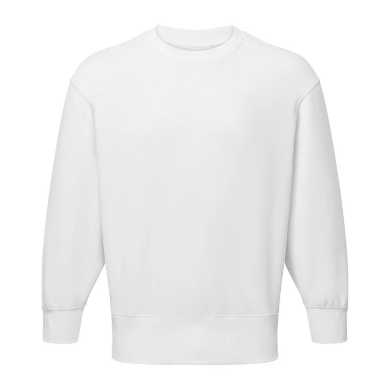 Image of TriDri Mens Soft Touch Brushed Back Fleece Crew Neck Sweatshirt in White Size: XS White Male XS