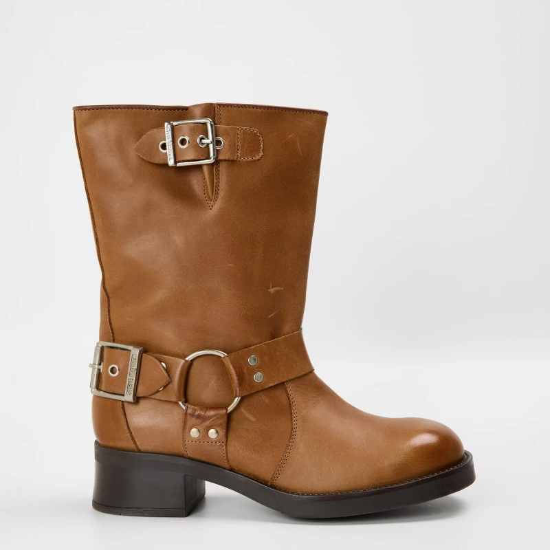 Image of Steve Madden Womens Blessing Ankle Heeled Boots Tan Lthr female 3 (36)