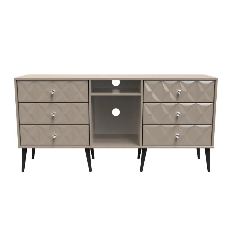 Image of Toledo 6 Drawer Sideboard In Mushroom (Ready Assembled)