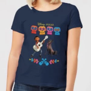 Image of Coco Miguel Logo Womens T-Shirt - Navy - M