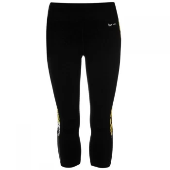 Image of USA Pro Capri Cropped Leggings - Blk/Yell Floral