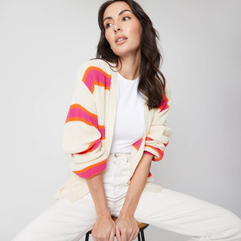 Image of Be You Stripe Cardigan - Cream Cream 6