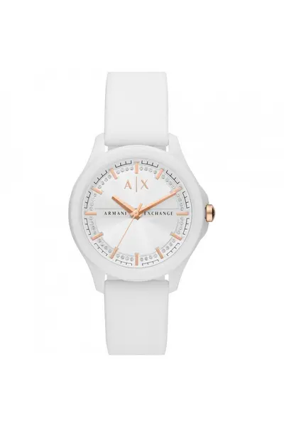 Image of Armani Exchange Nylon Fashion Analogue Quartz Watch - Ax5268 White