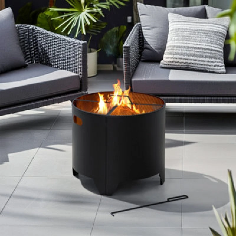 Image of Sunjoy 51Cm X 51Cm Outdoor Steel Fire Pit With Fire Poker