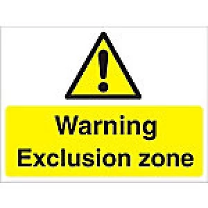 Image of Warning Sign Exclusion Zone Fluted Board 45 x 60 cm