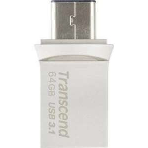 Image of Transcend JetFlash 890 USB smartphone/tablet extra memory Silver 64GB USB 3.1, USB-C