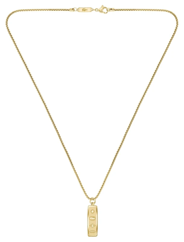 Image of Lacoste 2040537 DISTRICT stainless steel gold plated chain Jewellery