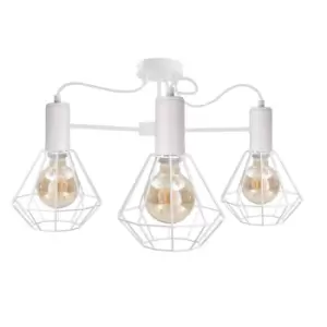 Image of Lars Multi Arm Semi Flush Ceiling Light White, 60cm, 3x E27