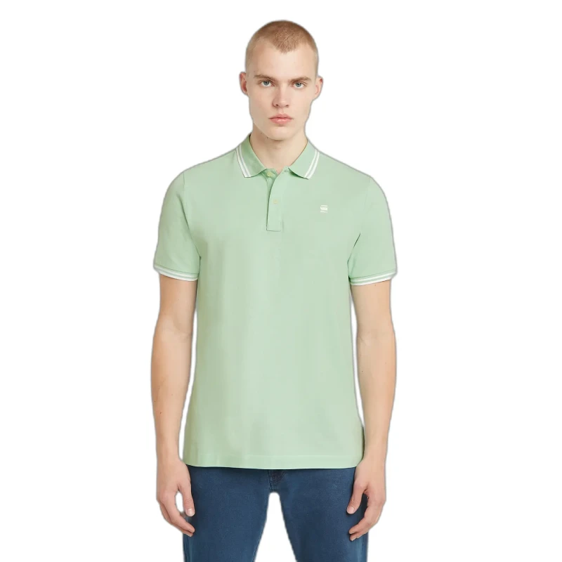 Image of G-Star Striped polo shirt G-Star Dunda Vert Male XL