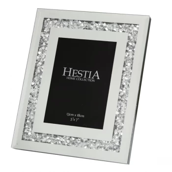 Image of 5" x 7" - HESTIA Mirror Glass With Crystal Edge Photo Frame