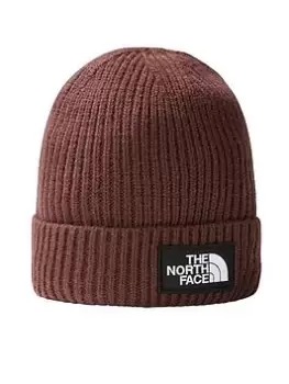 Image of The North Face The North Face Tnf Logo Box Cuffed Beanie, Brown, Women