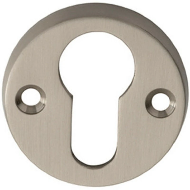 Image of Loops 45mm Euro Profile Open Escutcheon 8mm Depth Satin Nickel Keyhole Cover Metallics unisex
