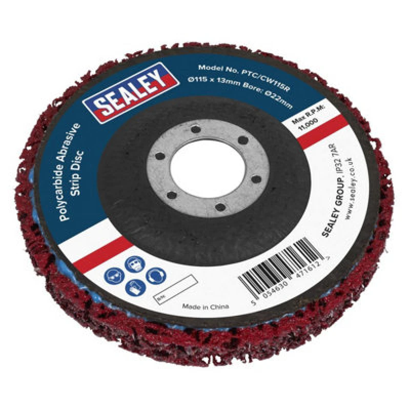 Image of Sealey Polycarbide Abrasive Strip Disc 115mm PTC/CW115R