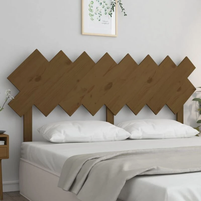 Image of Vidaxl Bed Headboard Honey Brown 159.5X3X80.5cm Solid Wood Pine, Brown 819233