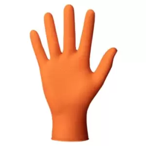 Image of Mercator Ideall Grip Orange Size XL, Ideall Grip Green Diamond Texture Nitrile D