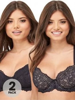 Image of Dorina Abigail 2 Pack Non Padded Bra - Black